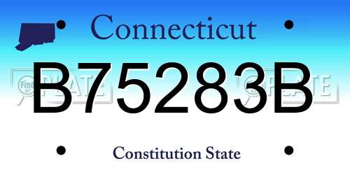 B75283B Connecticut License Plate