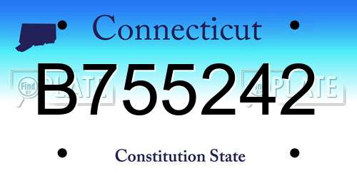 B755242 Connecticut License Plate