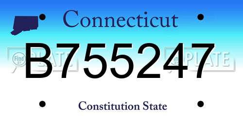 B755247 Connecticut License Plate