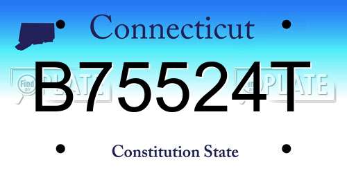 B75524T Connecticut License Plate
