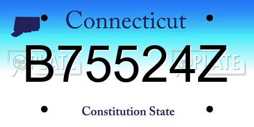 B75524Z Connecticut License Plate