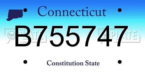 B755747 Connecticut License Plate