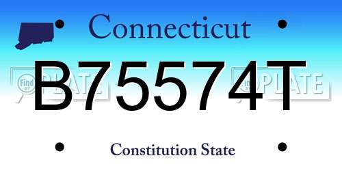 B75574T Connecticut License Plate