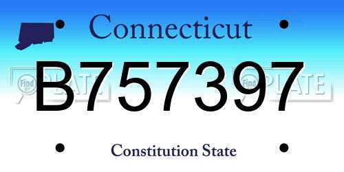 B757397 Connecticut License Plate
