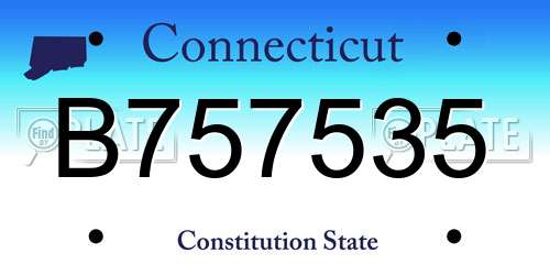 B757535 Connecticut License Plate