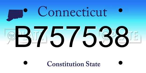 B757538 Connecticut License Plate