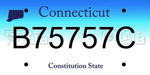 B75757C Connecticut License Plate