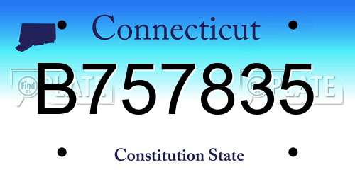 B757835 Connecticut License Plate