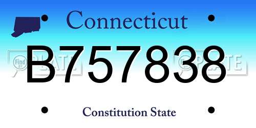 B757838 Connecticut License Plate