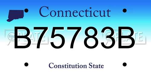 B75783B Connecticut License Plate