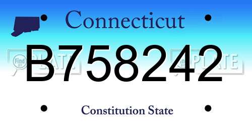 B758242 Connecticut License Plate