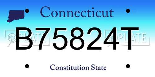 B75824T Connecticut License Plate