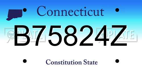 B75824Z Connecticut License Plate