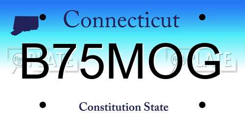 B75MOG Connecticut License Plate