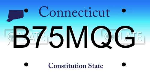 B75MQG Connecticut License Plate