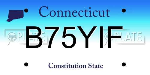 B75YIF Connecticut License Plate