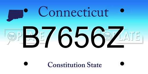 B7656Z Connecticut License Plate