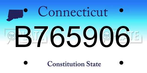 B765906 Connecticut License Plate