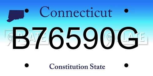 B76590G Connecticut License Plate