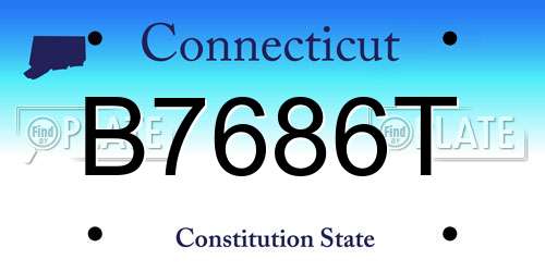 B7686T Connecticut License Plate