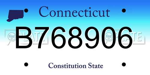 B768906 Connecticut License Plate