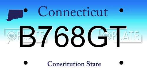 B768GT Connecticut License Plate