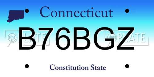 B76BGZ Connecticut License Plate