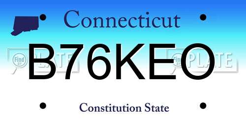 B76KEO Connecticut License Plate