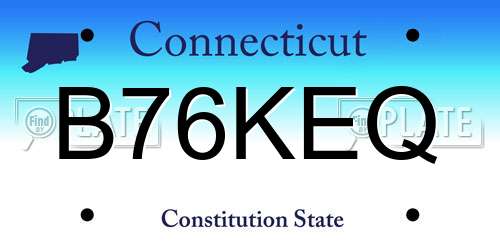 B76KEQ Connecticut License Plate