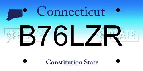 B76LZR Connecticut License Plate