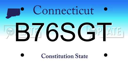 B76SGT Connecticut License Plate