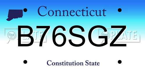 B76SGZ Connecticut License Plate