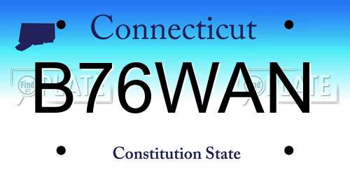 B76WAN Connecticut License Plate