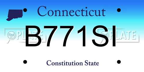 B771SI Connecticut License Plate
