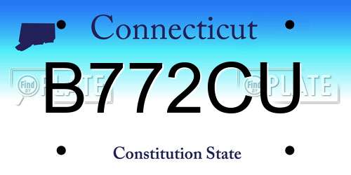 B772CU Connecticut License Plate