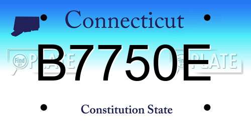 B7750E Connecticut License Plate