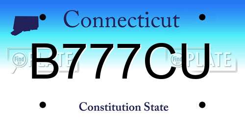 B777CU Connecticut License Plate