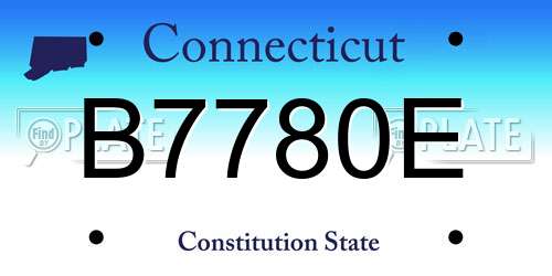 B7780E Connecticut License Plate