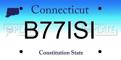 B77ISI Connecticut License Plate