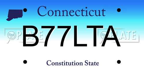 B77LTA Connecticut License Plate
