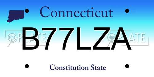 B77LZA Connecticut License Plate
