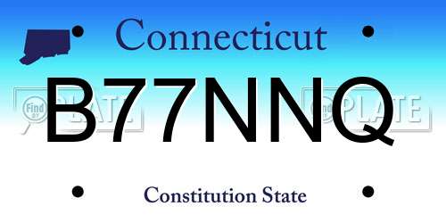 B77NNQ Connecticut License Plate
