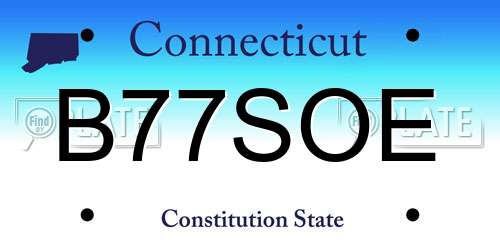 B77SOE Connecticut License Plate