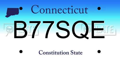 B77SQE Connecticut License Plate