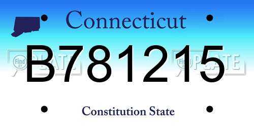 B781215 Connecticut License Plate