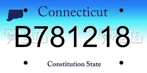 B781218 Connecticut License Plate