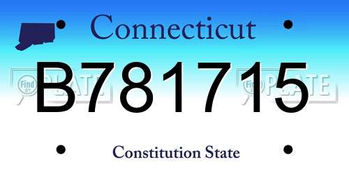 B781715 Connecticut License Plate