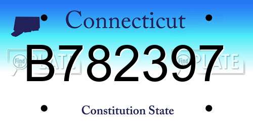 B782397 Connecticut License Plate