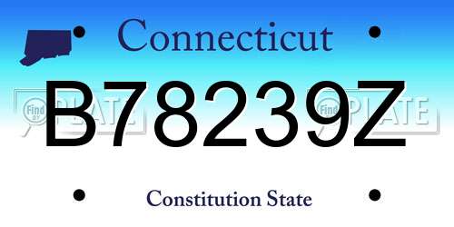 B78239Z Connecticut License Plate