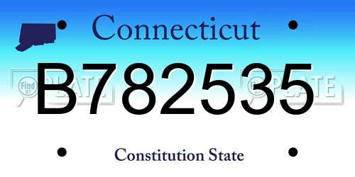 B782535 Connecticut License Plate